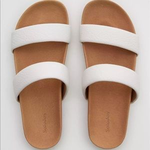 Soludos Sage Sandal Slides White Color Size 9.5